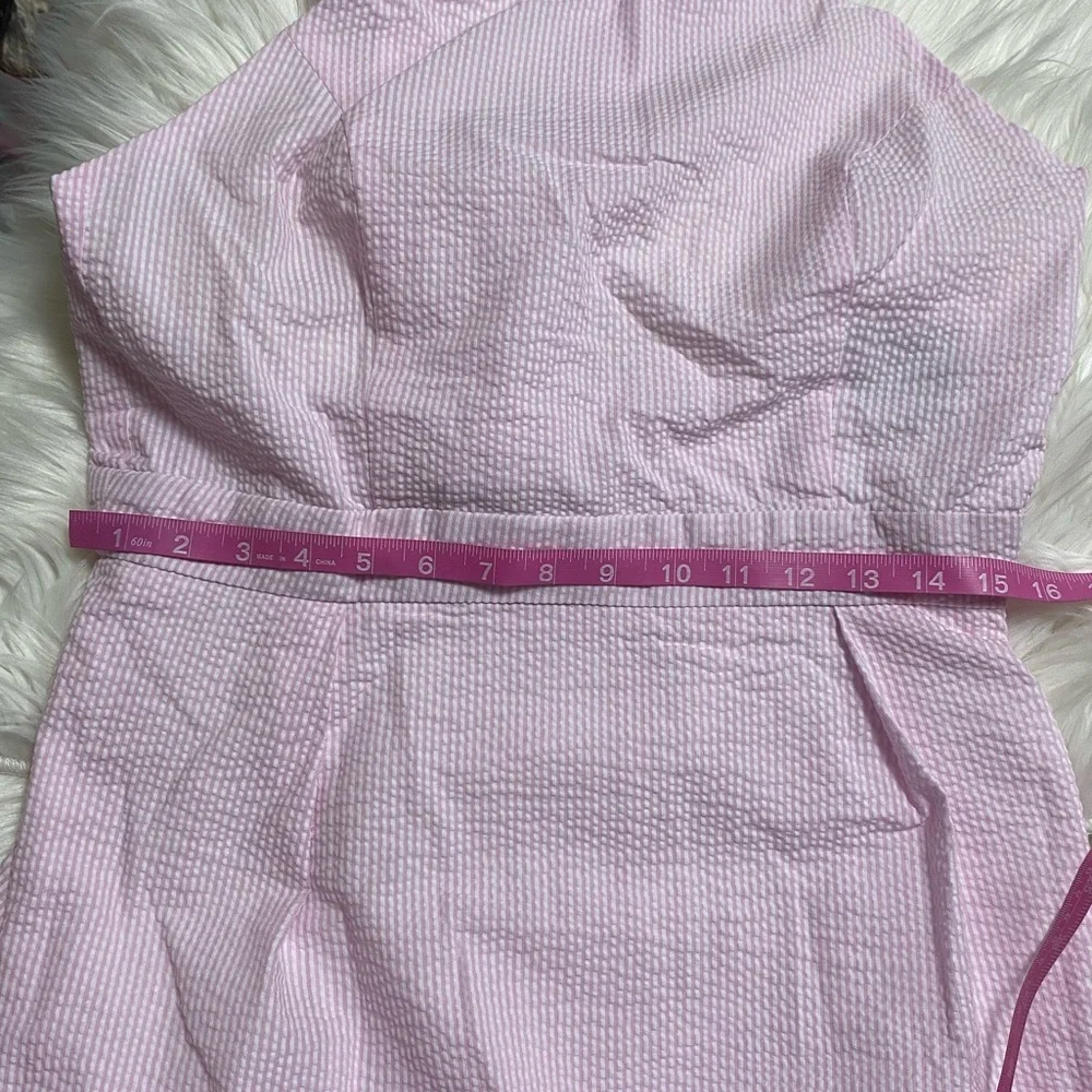 Lauren James Pink Claire Stripe derby Dress nwt